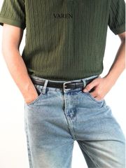 Thắt Lưng Da Bò VAREN ROMA Unisex - Khóa Hợp Kim Xám Khói, Bản 2.3cm, Phong Cách Tối Giản và Đẳng Cấp, Phụ Kiện Thời Trang Cao Cấp