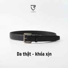 Thắt Lưng Nam Da Thật VAREN - Khóa Hợp Kim Cao Cấp, Bản 3.4cm Phong Cách Y2K Sang Trọng, Phụ Kiện Thời Trang Nam