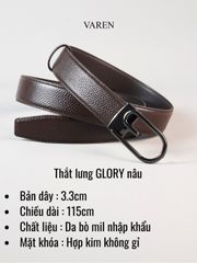 Thắt Lưng Nam VAREN GLORY Da Bò Thật - Dây Nịt Cao Cấp Bản 3.3cm Sang Trọng, Bền Bỉ Dành Cho Quý Ông