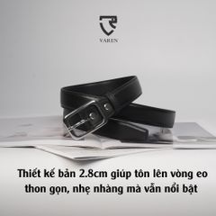 Thắt Lưng Da Thật Bản Nhỏ 2.8cm - Dây Nịt Phong Cách Tối Giản Unisex Khóa Hợp Kim Thời Trang TL01 cho Nam Nữ