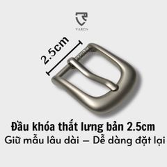 Khóa Thắt Lưng Unisex Hợp Kim Chống Gỉ Màu Trắng Xám, Dùng Cho Dây 2.5cm - Sản Phẩm Bán Sỉ Hiện Đại, Phong Cách Tối Giản