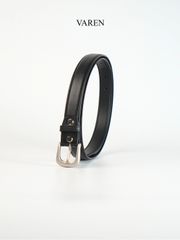 Thắt Lưng Unisex Da Bò Thật 2.3cm - Khóa Hợp Kim Trắng Xám Tối Giản, Phụ Kiện Thời Trang Đa Dụng Cho Nam Nữ
