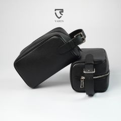 Túi Cầm Tay Da Bò Vân Hạt VAREN - Dopp Kit Cao Cấp Đựng Đồ Chăm Sóc Cá Nhân Sang Trọng Cho Nam Giới