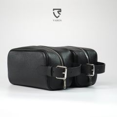 Túi Cầm Tay Da Bò Vân Hạt VAREN - Dopp Kit Cao Cấp Đựng Đồ Chăm Sóc Cá Nhân Sang Trọng Cho Nam Giới