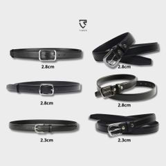 Thắt Lưng Da Bò Thật Unisex Bản Nhỏ 2.3cm & 2.8cm Khóa Hợp Kim - Phụ Kiện Thời Trang Tối Giản, Lịch Lãm cho Nam Nữ