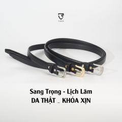 Thắt Lưng Da Bò Thật Unisex Bản Nhỏ 2.3cm & 2.8cm Khóa Hợp Kim - Phụ Kiện Thời Trang Tối Giản, Lịch Lãm cho Nam Nữ