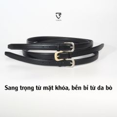 Thắt Lưng Da Bò Thật Unisex Bản Nhỏ 2.3cm & 2.8cm Khóa Hợp Kim - Phụ Kiện Thời Trang Tối Giản, Lịch Lãm cho Nam Nữ