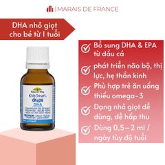 Giọt DHA Nature’s Way Kids Smart 20ml - Thực Phẩm Bảo Vệ Sức Khỏe Cho Trẻ Sơ Sinh & Trẻ Nhỏ, Hỗ Trợ Phát Triển Não Bộ & Thị Lực