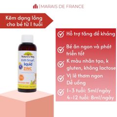 Kẽm Dạng Lỏng Nature’s Way Kids Smart 100ml – Bổ Sung Kẽm Hương Trái Cây Dễ Uống Cho Trẻ Em Tại Úc