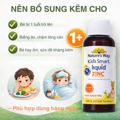 Kẽm Dạng Lỏng Nature’s Way Kids Smart 100ml – Bổ Sung Kẽm Hương Trái Cây Dễ Uống Cho Trẻ Em Tại Úc