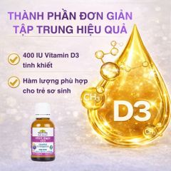 Vitamin D3 Nature’s Way Kids Smart 13ml - Giọt Nhỏ Hỗ Trợ Xương Cho Trẻ Sơ Sinh - Dinh Dưỡng Thiết Yếu Cho Bé