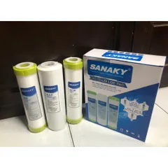 Bộ 3 Lõi Lọc Nước RO Sanaky - Chính Hãng - Phù Hợp Kangaroo, Karofi, Sunhouse, Lọc Cặn Bẩn và Tạp Chất Hiệu Quả