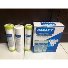 Bộ 3 Lõi Lọc Nước RO Sanaky - Chính Hãng - Phù Hợp Kangaroo, Karofi, Sunhouse, Lọc Cặn Bẩn và Tạp Chất Hiệu Quả