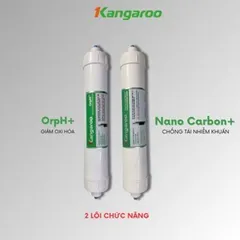 Bộ 2 Lõi Lọc Nước Kangaroo OrpH+ và Nano Carbon+ - Thay Thế KG100ES, KG100EO - Công Nghệ Điện Giải, Bổ Sung Khoáng Chất