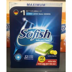 Viên Rửa Bát Sofish Chính Hãng - Chuyên Dụng Cho Máy Rửa Chén Bosch, Teka, Hafele - Làm Sạch Hiệu Quả, Không Mùi, Loại Bỏ Dầu Mỡ