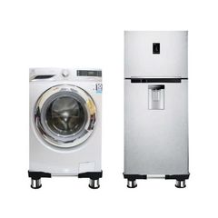 Chân Kê Tủ Lạnh, Máy Giặt Chịu Lực - Bộ 4 Chân INOX Bọc Cao Su Chống Trượt, Điều Chỉnh Kích Thước 460-680mm, Tăng Độ Ổn Định
