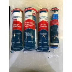 Combo 4 Lõi Lọc Nước Sunhouse Chính Hãng - Dành Cho Máy Lọc RO Kangaroo, Karofi, Mutosi, 1 Micron, 5 Micron, Màng RO