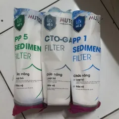 Bộ 3 Lõi Lọc Nước MUTOSI - Thay Thế Cho Máy MP-290SK, MP-S99, MP-210CP, MP-M1001, MP-U66 - Lõi PP5, CTO-GAC, PP1 Chất Lượng Cao