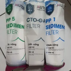 Bộ 3 Lõi Lọc Nước MUTOSI - Thay Thế Cho Máy MP-290SK, MP-S99, MP-210CP, MP-M1001, MP-U66 - Lõi PP5, CTO-GAC, PP1 Chất Lượng Cao