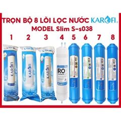 Bộ 8 Lõi Lọc Karofi Chính Hãng - Thay Thế Cho Máy Lọc Nước Slim S-S038 - Lọc Nước Sạch, An Toàn Cho Sức Khỏe