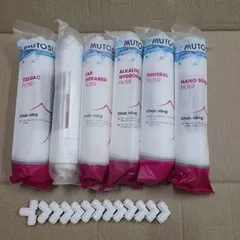 Combo 6 Lõi Lọc Nước Khoáng Mutosi Chính Hãng Dùng Cho Máy Lọc RO - T33-Gac, Bio Ceramic, Far Infrared, Nano Silver