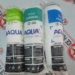 Bộ Lõi Lọc Nước 1,2,3 Aqua - Bộ 3 Lõi Filtro cho Máy Lọc Nước RO, Loại Bỏ Tạp Chất, Bùn Đất, Gỉ Sét
