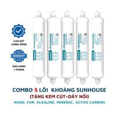 Bộ 5 Lõi Lọc Khoáng Sunhouse Chính Hãng - Thay Thế cho Máy Lọc Nước RO Kangaroo, Karofi, Mutosi, An Toàn và Bổ Sung Khoáng Chất