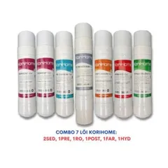 Bộ 7 Lõi Lọc Nước Korihome Chính Hãng - 2 Sediment, 1 Pre Carbon, 1 RO, 1 Post Carbon, 1 Hydrogen, 1 Infrared cho Máy Lọc Nước