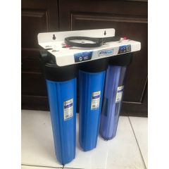 Bộ 3 Cốc Lọc Thô Aqua 20inch - Bộ Lọc Nước Sinh Hoạt, Chất Liệu Nhựa Chịu Nhiệt, Lõi Lọc Than Hoạt Tính và Carbon