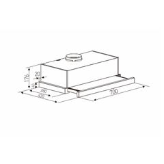Máy hút mùi âm tủ Arber AB700KB - Cảm ứng 3 tốc độ, công suất 500m³/h, đèn LED, bảo hành 3 năm, thiết kế inox hiện đại