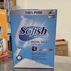 Viên Rửa Chén Sofish Hộp 50 Viên, Muối Rửa Bát 1Kg & Nước Làm Bóng 500Ml - Dùng Cho Máy Rửa Chén Chuyên Dụng