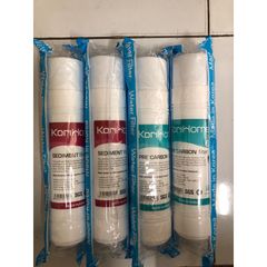 Bộ Lõi Lọc Thô KORIHOME 4 cái - Gồm 2 Lõi SEDIMENT và 2 Lõi PRE CARBON chính hãng, thay thế cho máy lọc nước Hàn Quốc