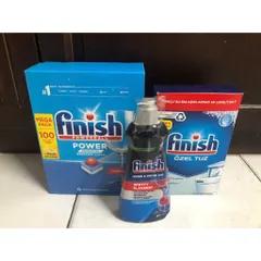 Combo Sản Phẩm Rửa Bát FINISH - 100 Viên Viên Nén + Muối 1,2Kg + Nước Làm Bóng 400ML Hàng Chính Hãng, Bảo Vệ Máy Rửa Chén