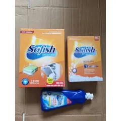 Viên Rửa Chén Bát SOFISH 120 Viên - Muối Rửa Bát 1,6Kg & Nước Làm Bóng 500ML - Chuyên Dụng Cho Máy Rửa Chén Hàng Chính Hãng