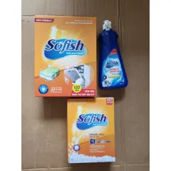 Viên Rửa Chén Bát SOFISH 120 Viên - Muối Rửa Bát 1,6Kg & Nước Làm Bóng 500ML - Chuyên Dụng Cho Máy Rửa Chén Hàng Chính Hãng