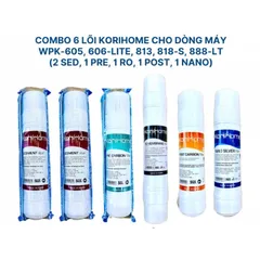 Bộ 6 Lõi Lọc Nước KORIHOME Chính Hãng - Made in Korea (SIDIMENT, PRE CARBON, RO, POST CARBON, NANO SILVER) Thay Thế Cho Máy Lọc Nước