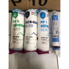 Bộ 4 Lõi Lọc Nước MUTOSI 1234 Chính Hãng - Thay Cho Máy Lọc RO, Tuổi Thọ Lên Đến 36 Tháng, Lọc Sạch Bacteria, Tạp Chất