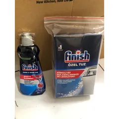 Bộ Sản Phẩm Finish - Muối Rửa 1.2KG & Nước Làm Bóng 400ML Chính Hãng, Bảo Vệ Máy Rửa Bát, Rạng Rỡ Đồ Dùng Nhà Bếp