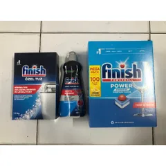 Viên Rửa Bát FINISH 100 Viên Hương Chanh, Muối Rửa 1.2Kg và Nước Làm Bóng 400ML - Bảo Vệ Thiết Bị Nhà Bếp Chính Hãng