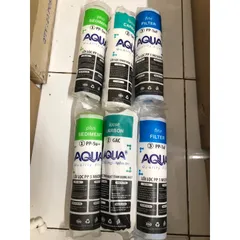 Combo 2 Bộ Lõi Lọc Nước AQUA 123 - 2 Lõi PP 5 Micron, 2 Lõi GAC, 2 Lõi PP 1 Micron Dùng Cho Máy Lọc Nước RO