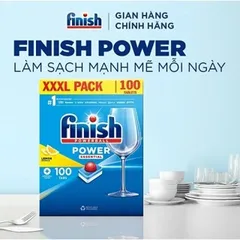 Viên Rửa Bát FINISH Essential 100 Viên - Hàng Chính Hãng Châu Âu, Làm Sạch Mạnh Mẽ, Hương Chanh, An Toàn Cho Đồ Ăn