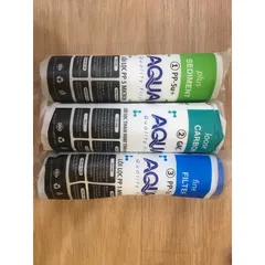 Bộ 3 Lõi Lọc Nước AQUA 123 Chính Hãng - Lọc Thô Tạp Chất, Bùn Đất, Rong Rêu, Gỉ Sét, 1 Micron và 5 Micron