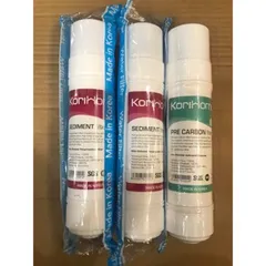 Bộ 3 Lõi Lọc Thô 123 Korihome (2 Sediment + 1 Pre Carbon) - Lõi Chính Hãng, Loại Bỏ Chất Bẩn và Hóa Chất Trong Nước