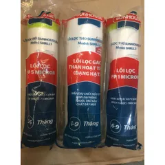 Bộ 3 Lõi Lọc Nước SUNHOUSE 123 Chính Hãng - Lõi PP 5 Micron, G.A.C Than Hoạt Tính, PP 1 Micron - Lọc Bùn, Rỉ Sét, Tạp Chất Hiệu Quả