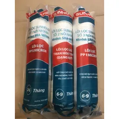 Bộ 3 Lõi Lọc Nước Sunhouse 123 Đúc Liền - Thay Thế SHA76214CK-S, SHA76215CK, Lõi PP 5 Micron, Than Hoạt Tính, Hiệu Quả Cao