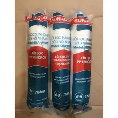 Bộ 3 Lõi Lọc Nước Sunhouse 123 Đúc Liền - Thay Thế SHA76214CK-S, SHA76215CK, Lõi PP 5 Micron, Than Hoạt Tính, Hiệu Quả Cao