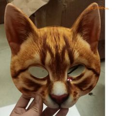 Mặt Nạ 3D Hình Mèo Nhật Bản Đen Trắng Dễ Thương Cho Lễ Hội, Cosplay - Phụ Kiện Độc Đáo Cho Trẻ Em và Người Lớn