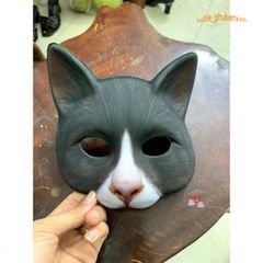 Mặt Nạ 3D Hình Mèo Nhật Bản Đen Trắng Dễ Thương Cho Lễ Hội, Cosplay - Phụ Kiện Độc Đáo Cho Trẻ Em và Người Lớn