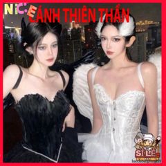 Băng đô Halloween Cánh Lông Vũ Trắng - Phụ Kiện Thời Trang Dễ Thương Cho Bé, Hoàn Hảo Cho Tiệc Tùng và Chụp Hình