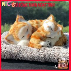 Gối Thú Bông Mèo Hoa Cúc Trắng Vàng - Khử Mùi và Lọc Không Khí Cho Xe Ô Tô - Phụ Kiện Dễ Thương, Tăng Cảm Giác Thoải Mái
